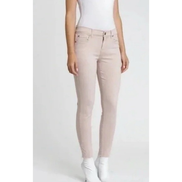 pistola Denim - Pistola Jennifer Blush Pink Mid-Rise Skinny Jeans Raw Hem ~ Size 27